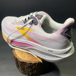 Brooks Ghost 17 Women’s Gray Pink Running Walking Sneakers Shoe Size- 9.5